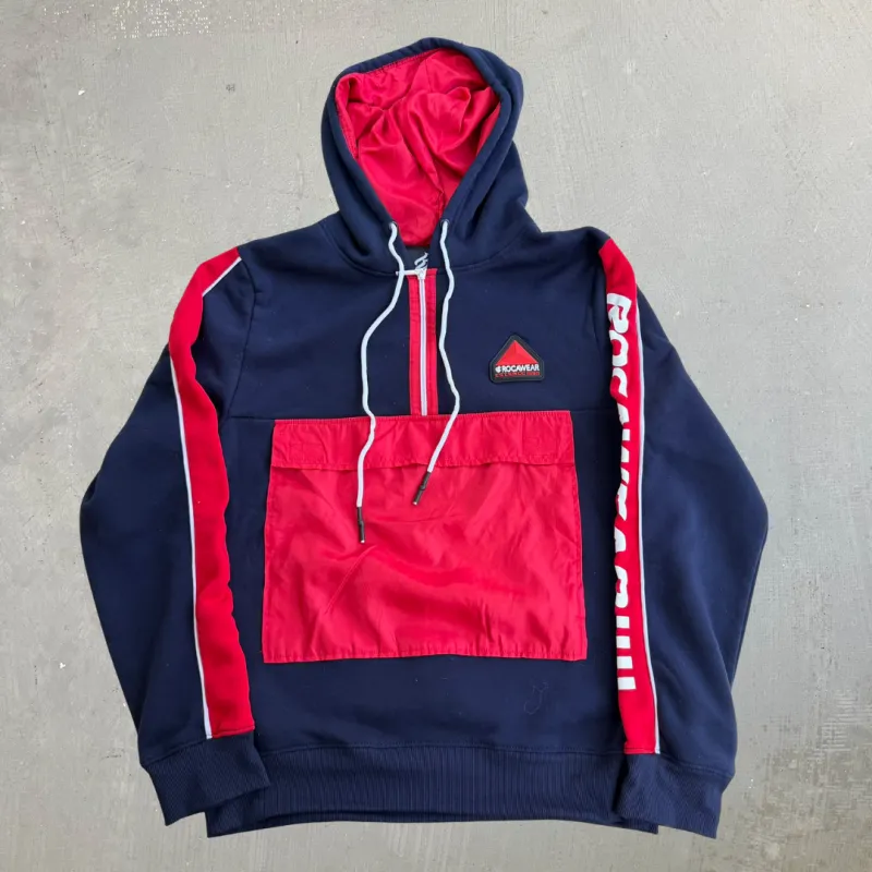 J- Vintage Rocawear Embroidered Logo Quarter Zip Pullover Hoodie - M made by HG Vintage