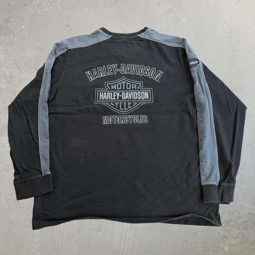 J- Vintage Harley Davidson Motorcycle Text Graphic Long Sleeve Tee - XL sold by HG Vintage product image thumbnail 3