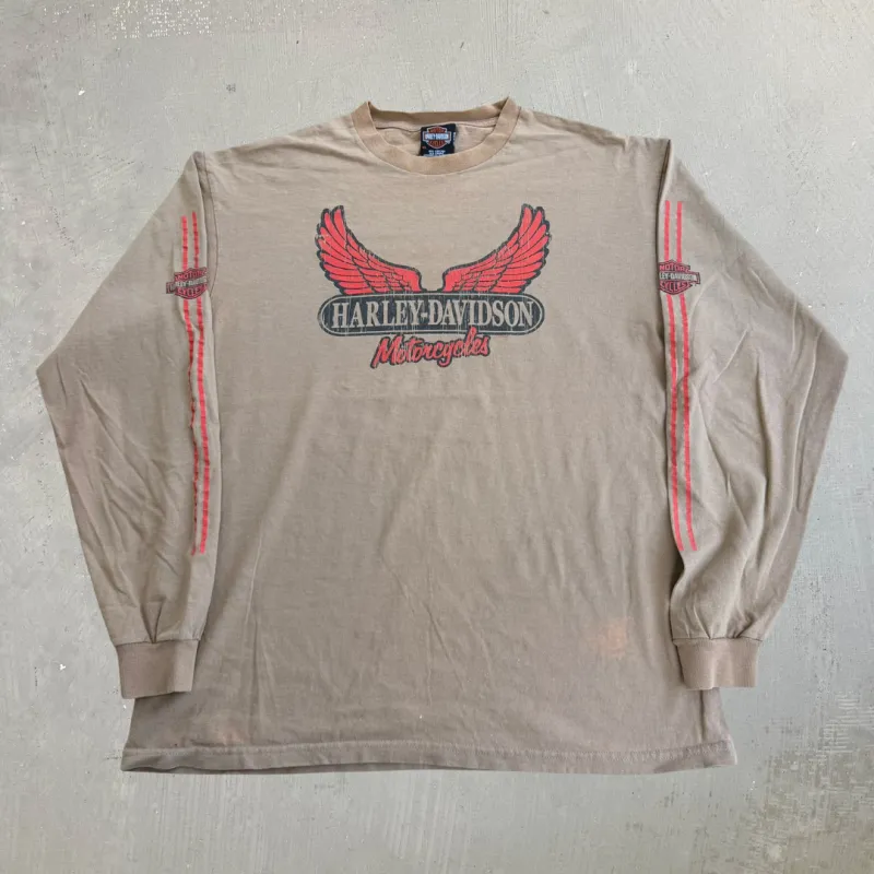 J- Vintage '04 Harley Davidson Rehoboth Beach Del Graphic Long Sleeve Tee - XL made by Harley-Davidson