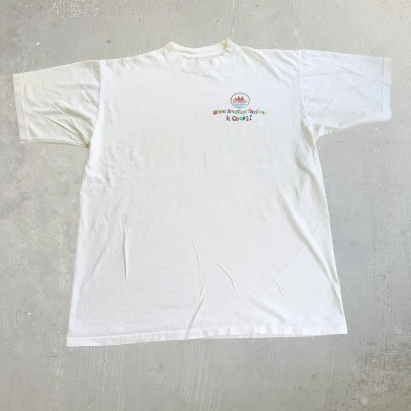 J- Vintage 90s Cooks California Champagne Graphic Made In USA Single Stitch Tee - XL made by HG Vintage