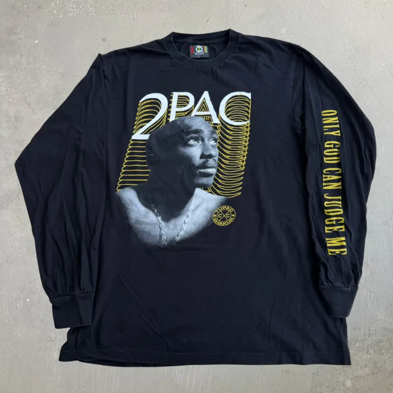 J- Vintage Cross Colours 2Pac Graphic Long Sleeve Tee - L made by HG Vintage