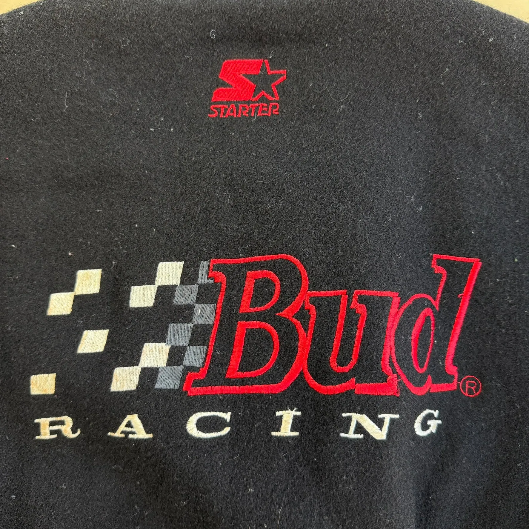 J- Vintage Nascar Bud Racing Starter Embroidered Text & Logo Varsity Jacket - XL sold by HG Vintage product image thumbnail 4