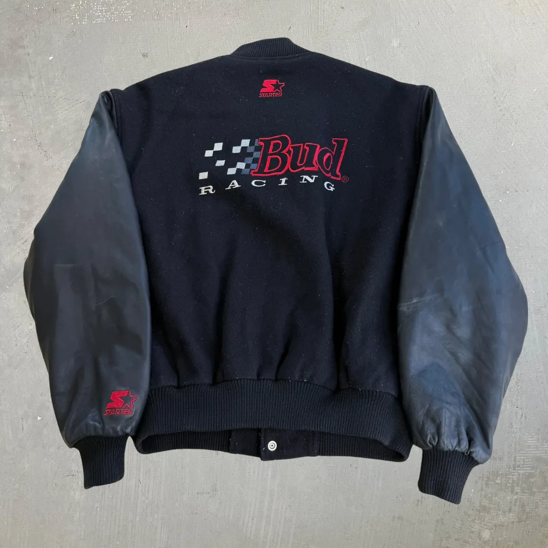 J- Vintage Nascar Bud Racing Starter Embroidered Text & Logo Varsity Jacket - XL sold by HG Vintage product image thumbnail 3