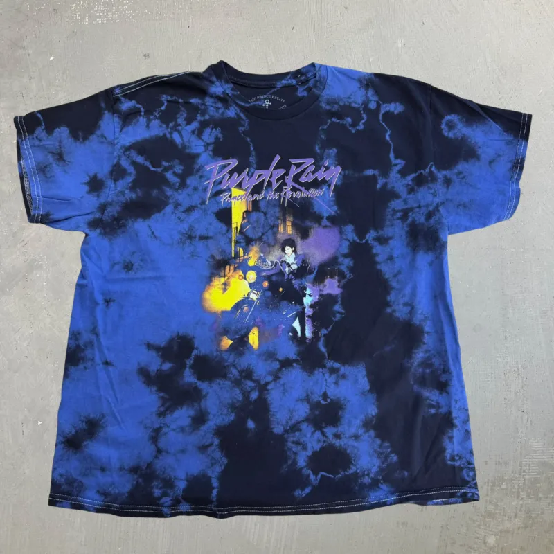 J- Vintage Prince & The Revolution Purple Rain Graphic Purple Acid Wash Tee - XL made by HG Vintage
