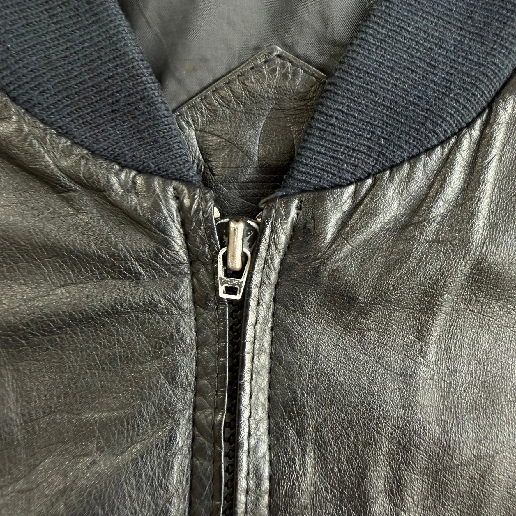 J- Vintage 90s Adidas Embroidered Logo Zip Up Leather Bomber Jacket - L sold by HG Vintage product image thumbnail 4
