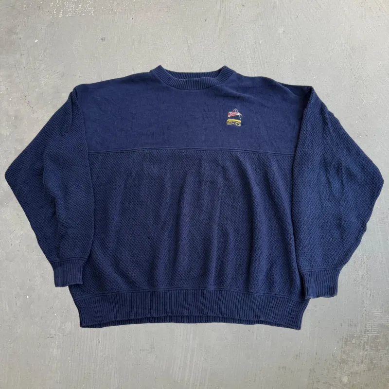 J- Vintage Lee Made In USA Manitowoc Yacht Club Embroidered Knit Sweater - XL made by HG Vintage