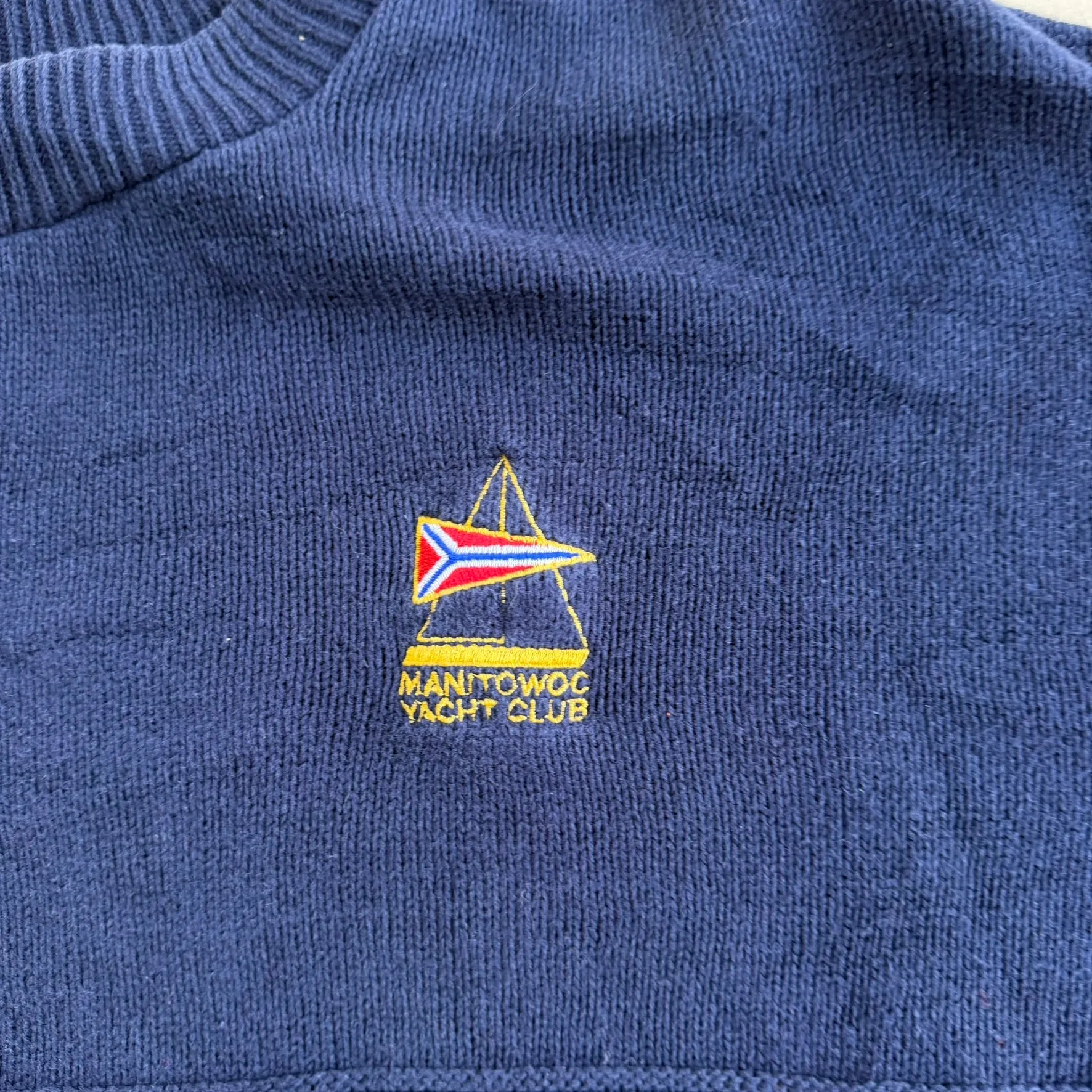 J- Vintage Lee Made In USA Manitowoc Yacht Club Embroidered Knit Sweater - XL sold by HG Vintage product image thumbnail 3