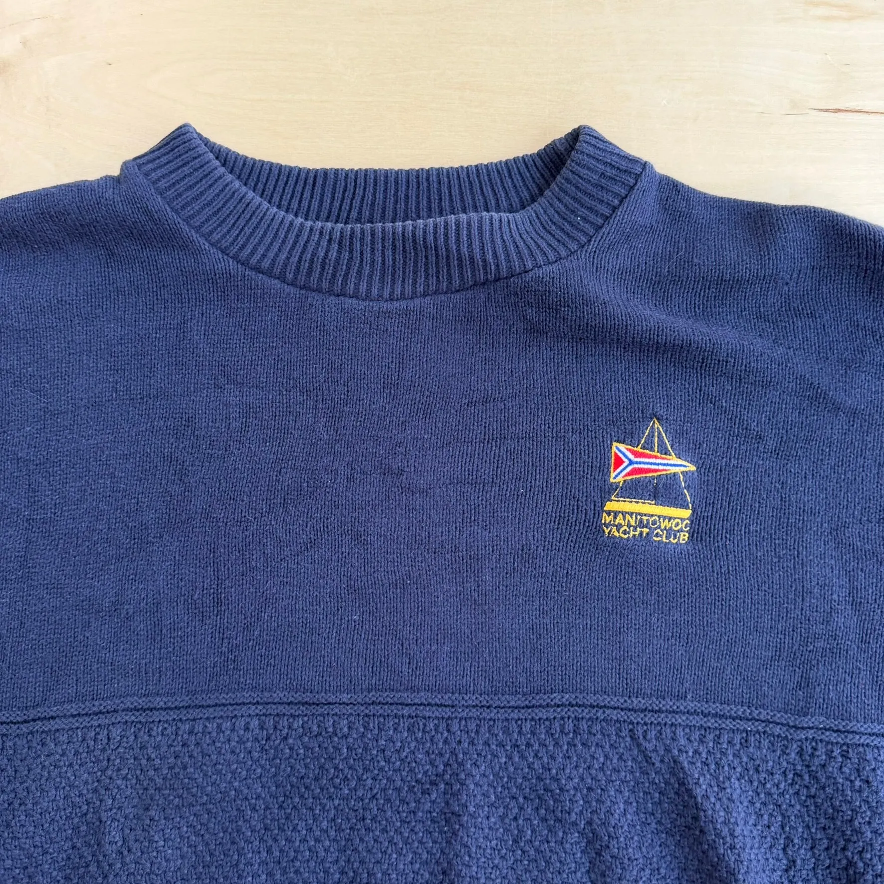 J- Vintage Lee Made In USA Manitowoc Yacht Club Embroidered Knit Sweater - XL sold by HG Vintage product image thumbnail 2