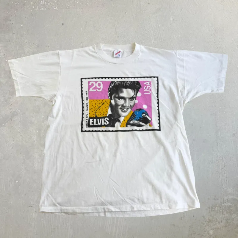 J- Vintage Elvis Presley Stamp Graphic Made In USA Single Stitch Tee - XL made by HG Vintage