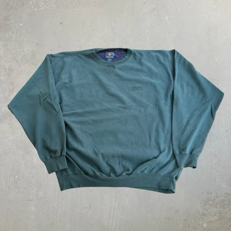 J- Vintage 90s Chaps RL Embroidered Logo Dark Green Crewneck - XL made by HG Vintage