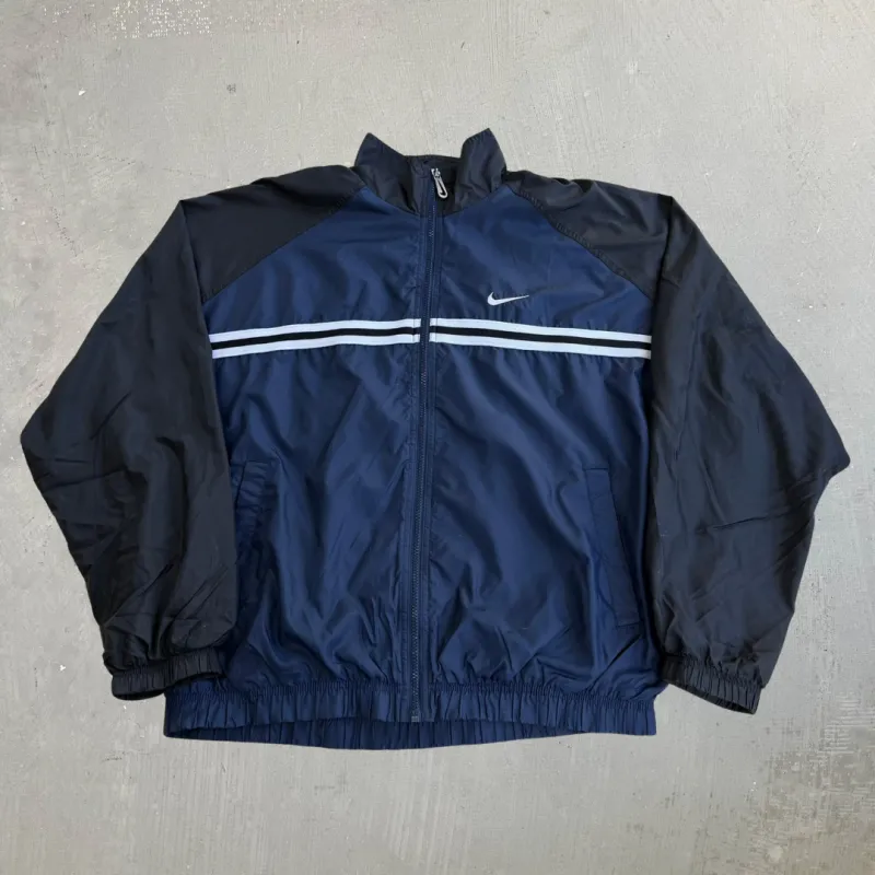 J- Vintage 90s Nike Embroidered Swoosh Zip Up Lightweight Jacket - L made by HG Vintage