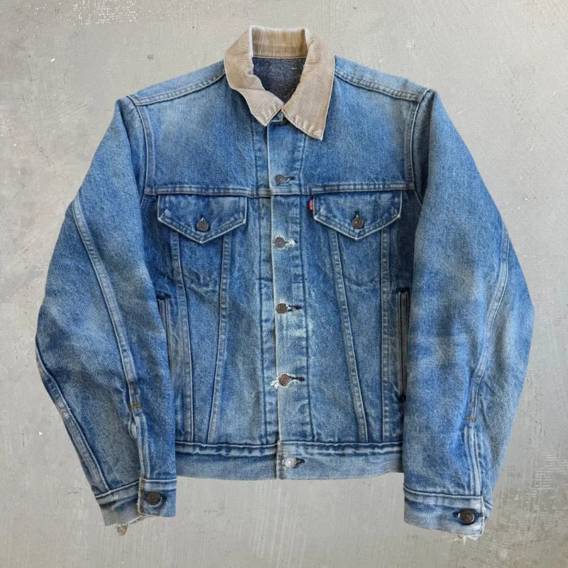 J- Vintage Levi's Corduroy Collar Blanket Lined Denim Jacket - M made by HG Vintage