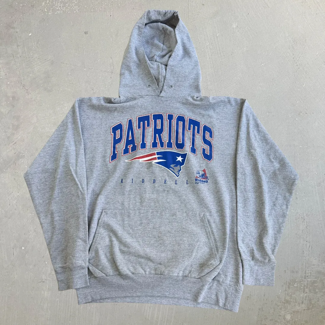 J- Vintage '98 New England Patriots NFL Riddell Graphic Text & Logo Hoodie - L sold by HG Vintage
