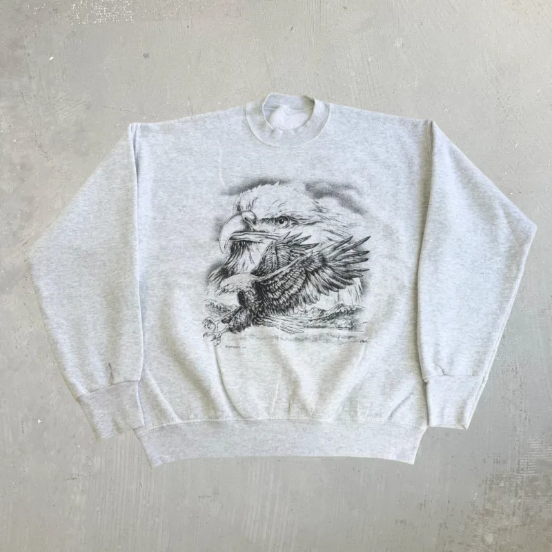 J- Vintage 90s Springhill Eagles Graphic Animal Print Crewneck - L made by HG Vintage