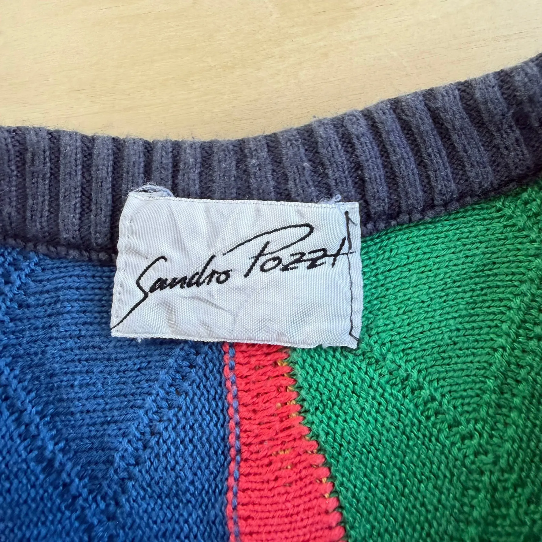 J- Vintage Sandro Pozzi Patterned Knit Sweater - XL sold by HG Vintage product image thumbnail 4