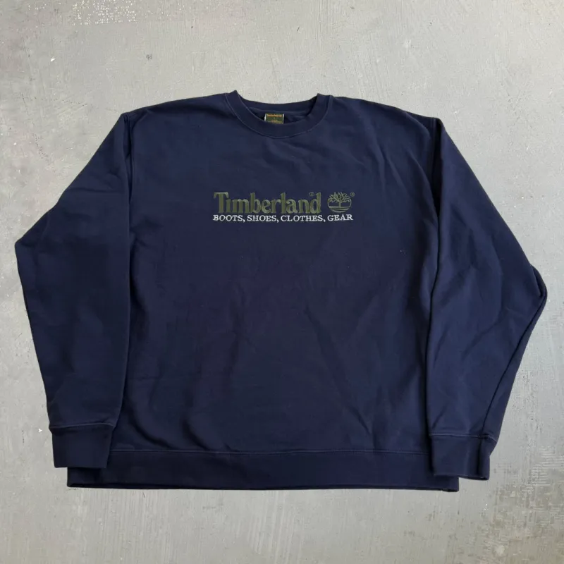 J- Vintage Timberland Embroidered Text & Logo Crewneck - L made by HG Vintage