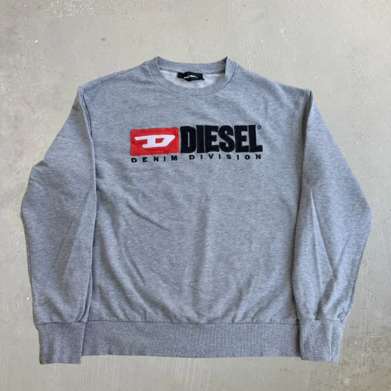 J- Vintage Diesel Denim Division Embroidered Felt Logo Crewneck - M made by HG Vintage