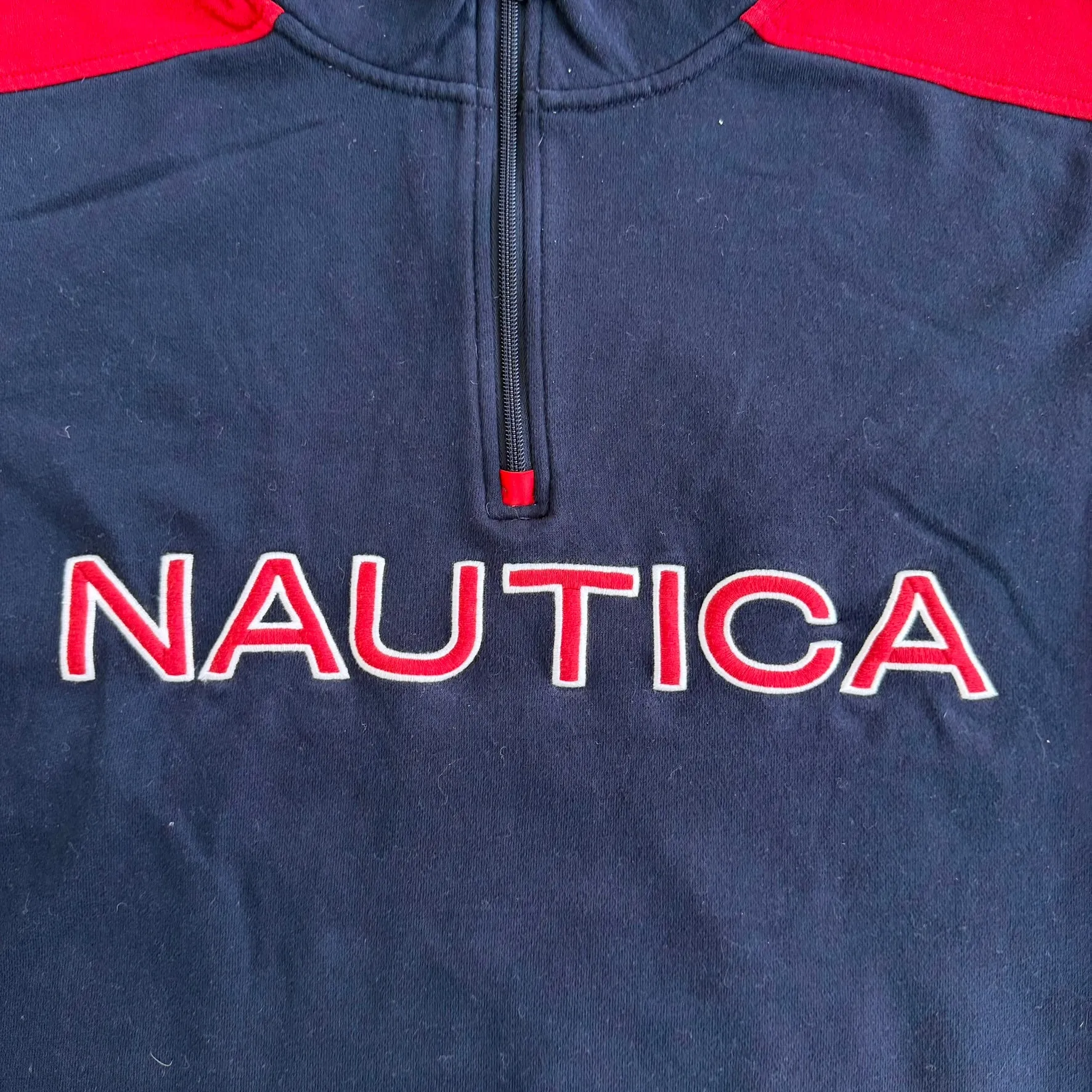 J- Nautica Embroidered Text Quarter Zip Crewneck - XL sold by HG Vintage product image thumbnail 3