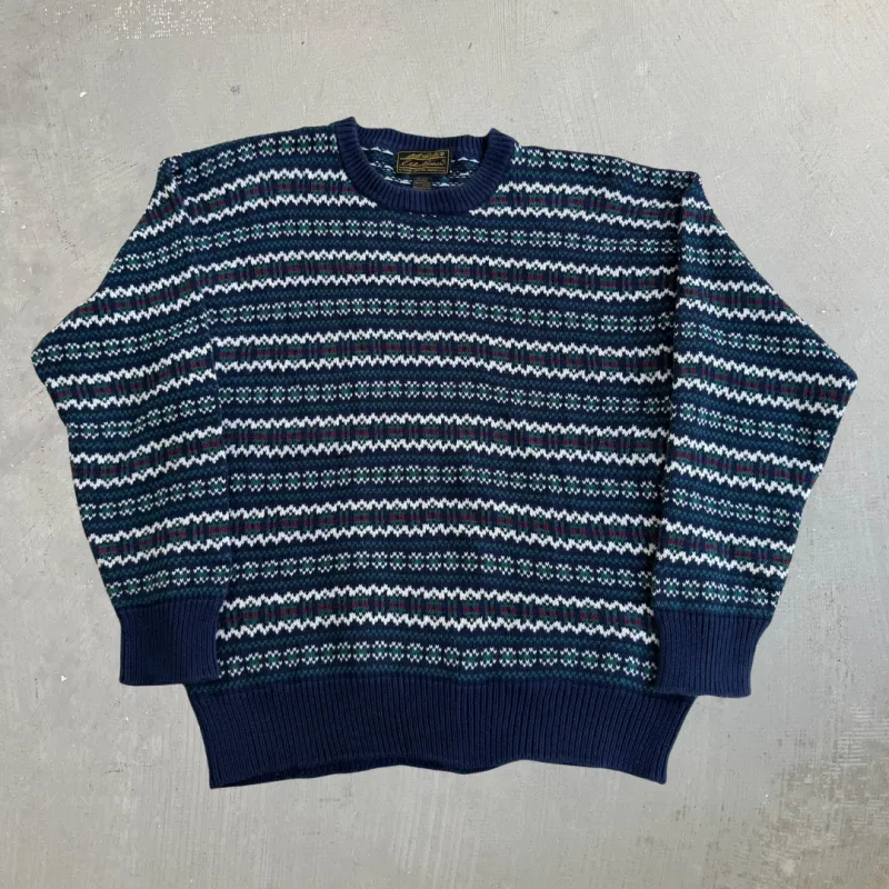 J- Vintage Eddie Bauer Patterned Knit Sweater - M made by HG Vintage
