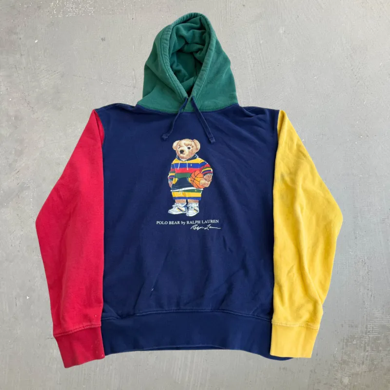 J- Polo Bear RL Basketball Bear Graphic Hoodie - L made by HG Vintage