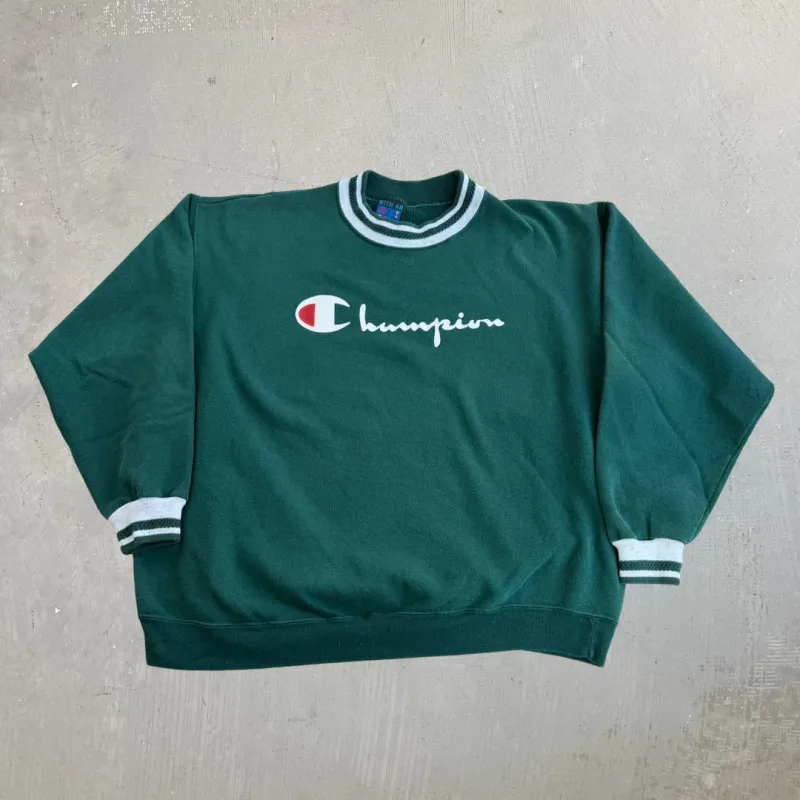 J- Vintage 90s Bootleg Champion Logo Graphic With An Attitude Tag Made In USA Crewneck - 2XL made by HG Vintage