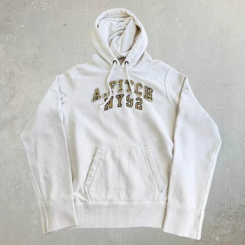 J- Vintage Abercrombie & Fitch NY92 Embroidered Text Hoodie - M made by HG Vintage