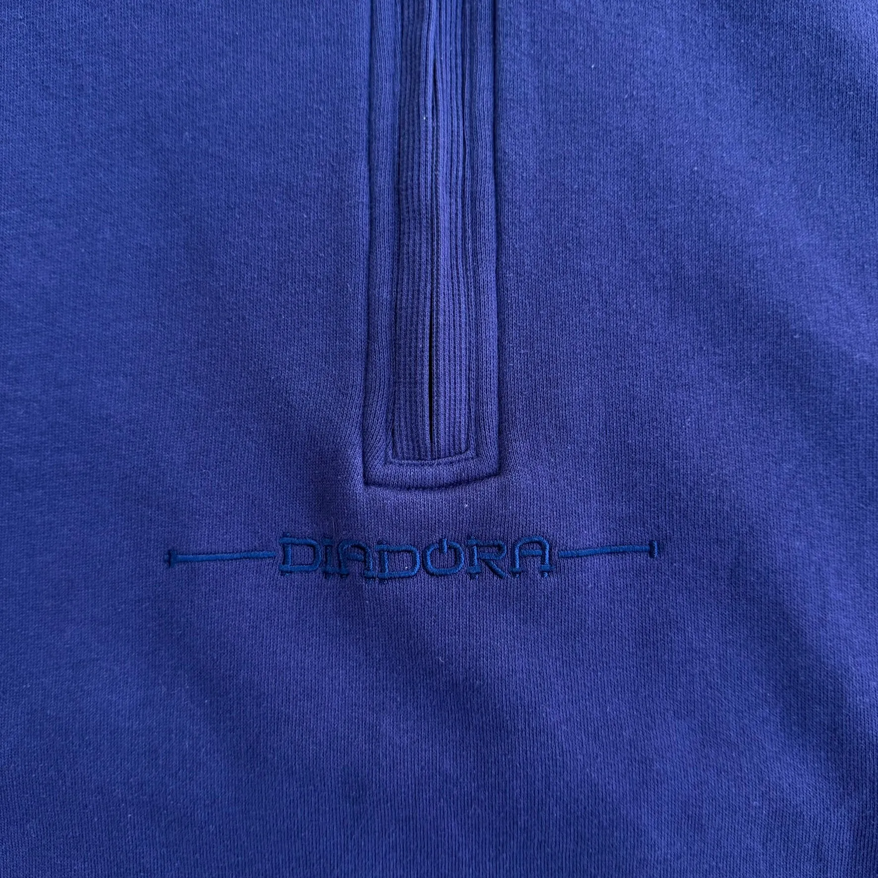 J- Vintage Diadora Embroidered Text Logo Navy Quarter Zip Crewneck - XL sold by HG Vintage product image thumbnail 3