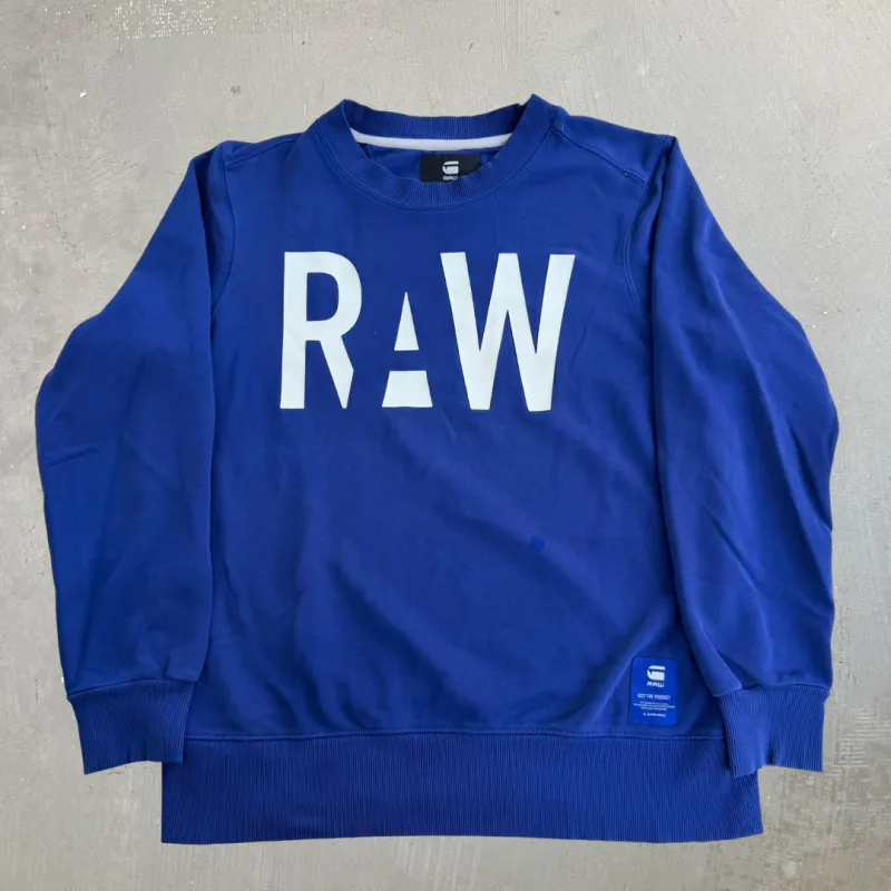 J- '16 G Star RAW Text Crewneck - L made by HG Vintage