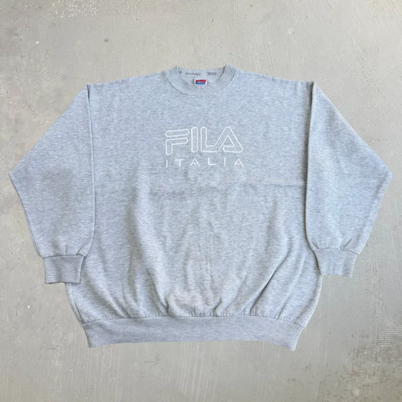 J- Vintage 90s Bootleg Fila Italia Embroidered Text Jarlee Tag Made In USA Crewneck - XL made by HG Vintage