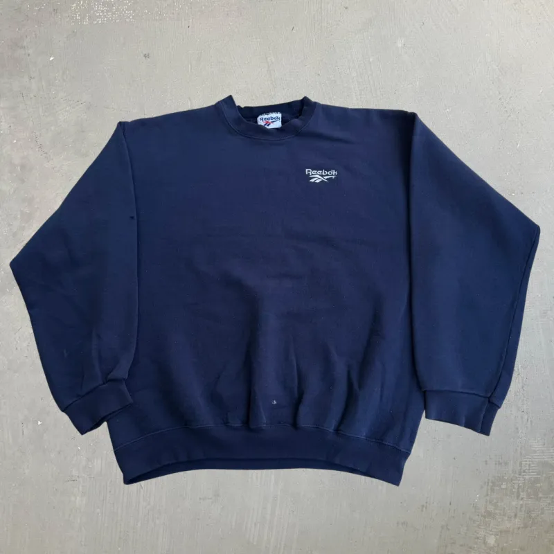 J- Vintage 90s Reebok Embroidered Text Logo Crewneck - L made by HG Vintage