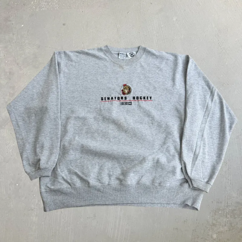 J- Vintage Ottawa Senator NHL Embroidered Logo Made In Canada Crewneck - XL made by HG Vintage