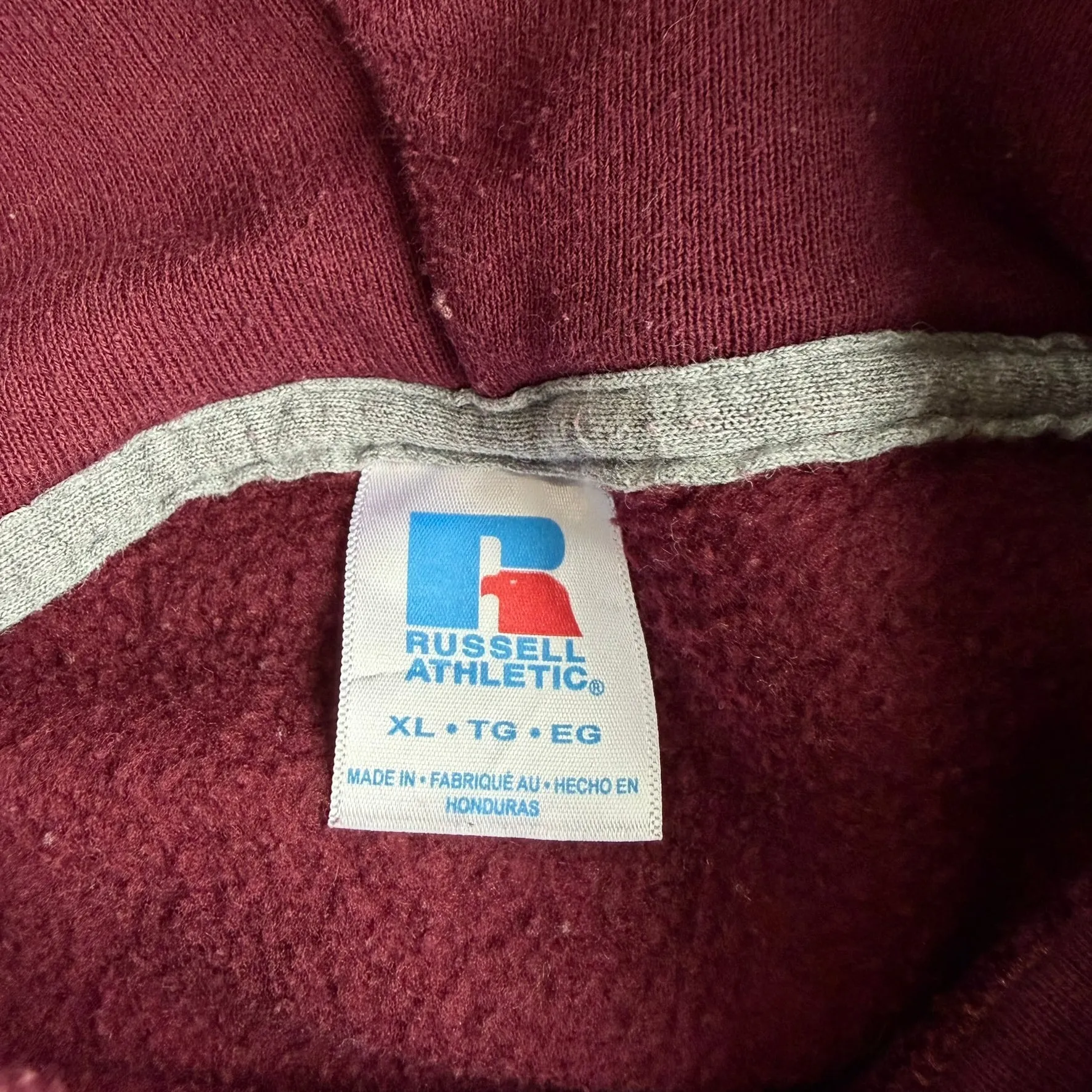 J- Vintage Russell Athletics Blank Maroon Hoodie - XL sold by HG Vintage product image thumbnail 3