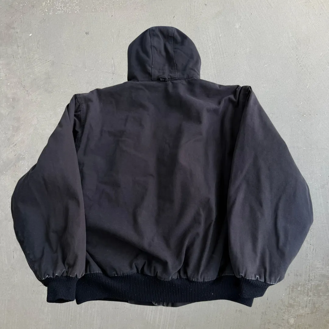 J- Vintage Walls Workwear Faded Black Canvas Hooded Work Jacket - XL sold by HG Vintage product image thumbnail 5