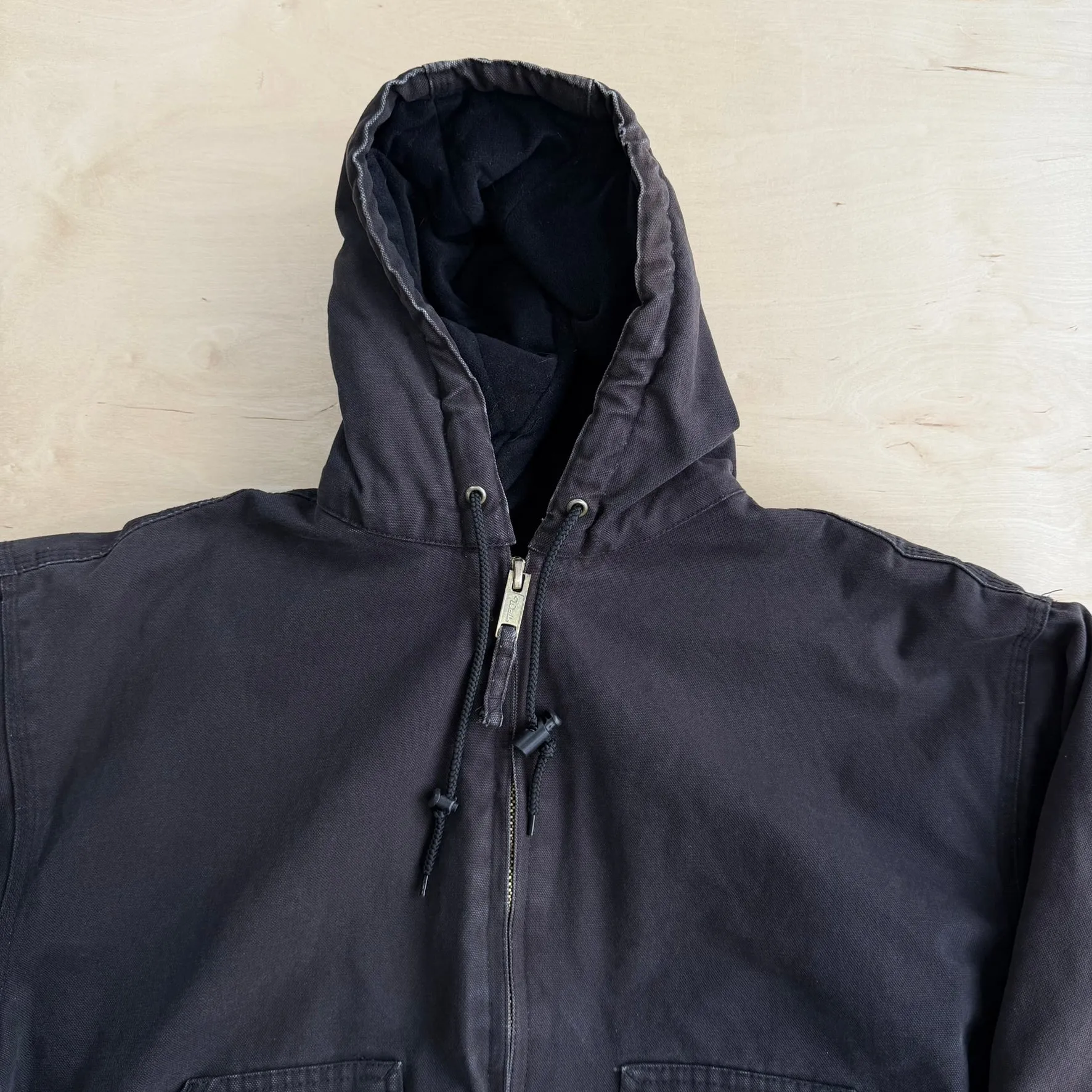 J- Vintage Walls Workwear Faded Black Canvas Hooded Work Jacket - XL sold by HG Vintage product image thumbnail 2