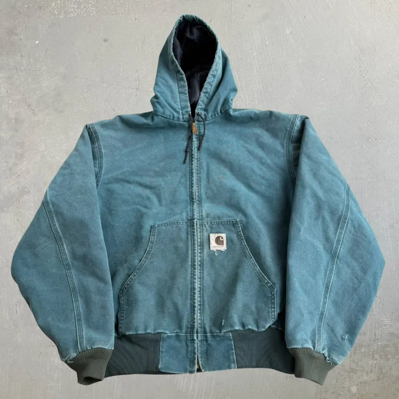 J- Vintage Carhartt Canvas Zip Up Hooded Work Jacket - XL made by Carhartt