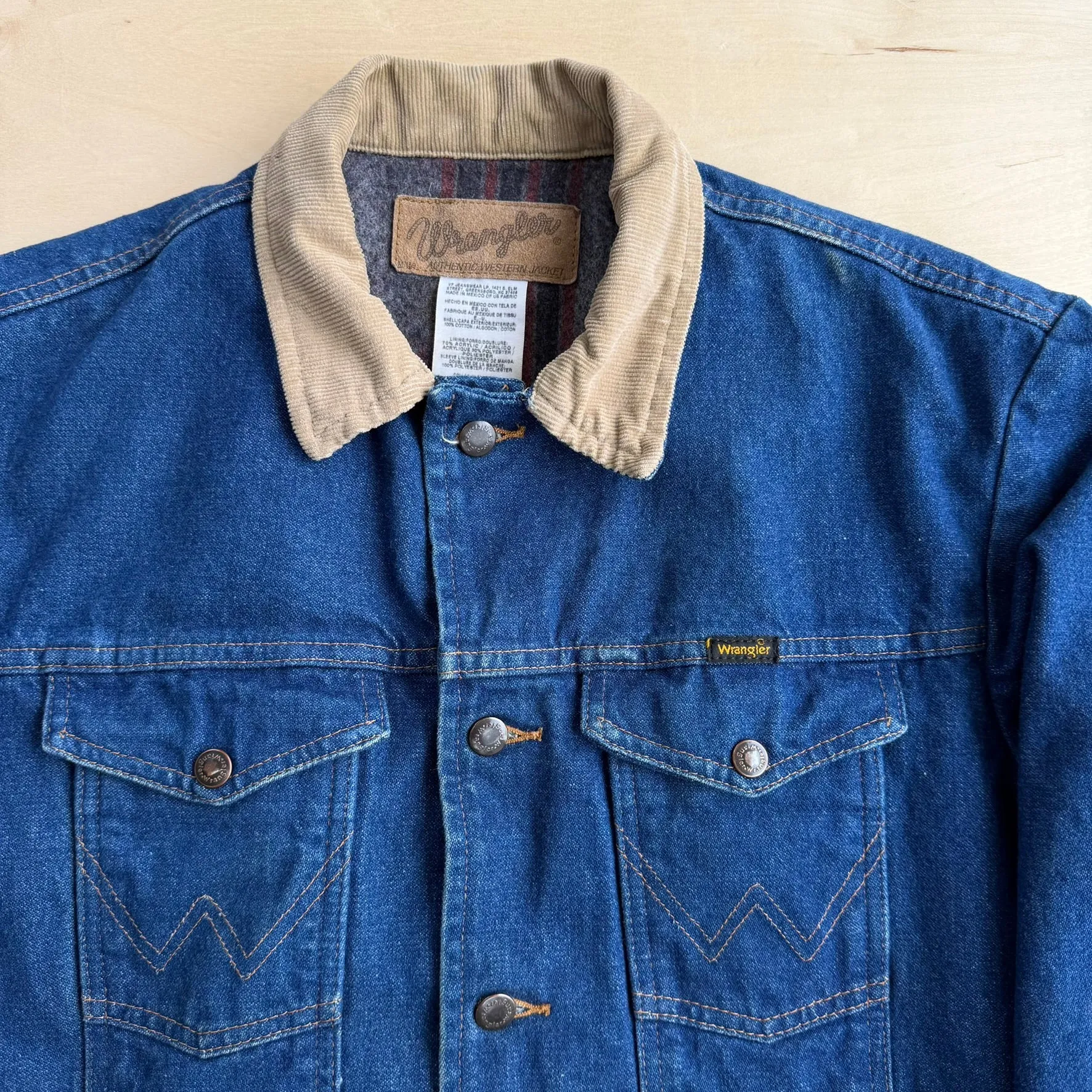 J- Vintage Wrangler Western Blanket Lined Denim Jacket - 44L (fits XL) sold by HG Vintage product image thumbnail 2