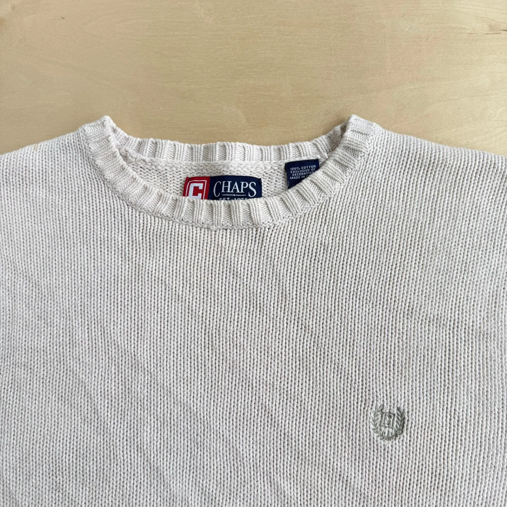 J- Vintage Chaps RL Embroidered Logo Knit Sweater - L sold by HG Vintage product image thumbnail 2