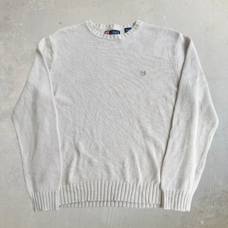 J- Vintage Chaps RL Embroidered Logo Knit Sweater - L made by HG Vintage