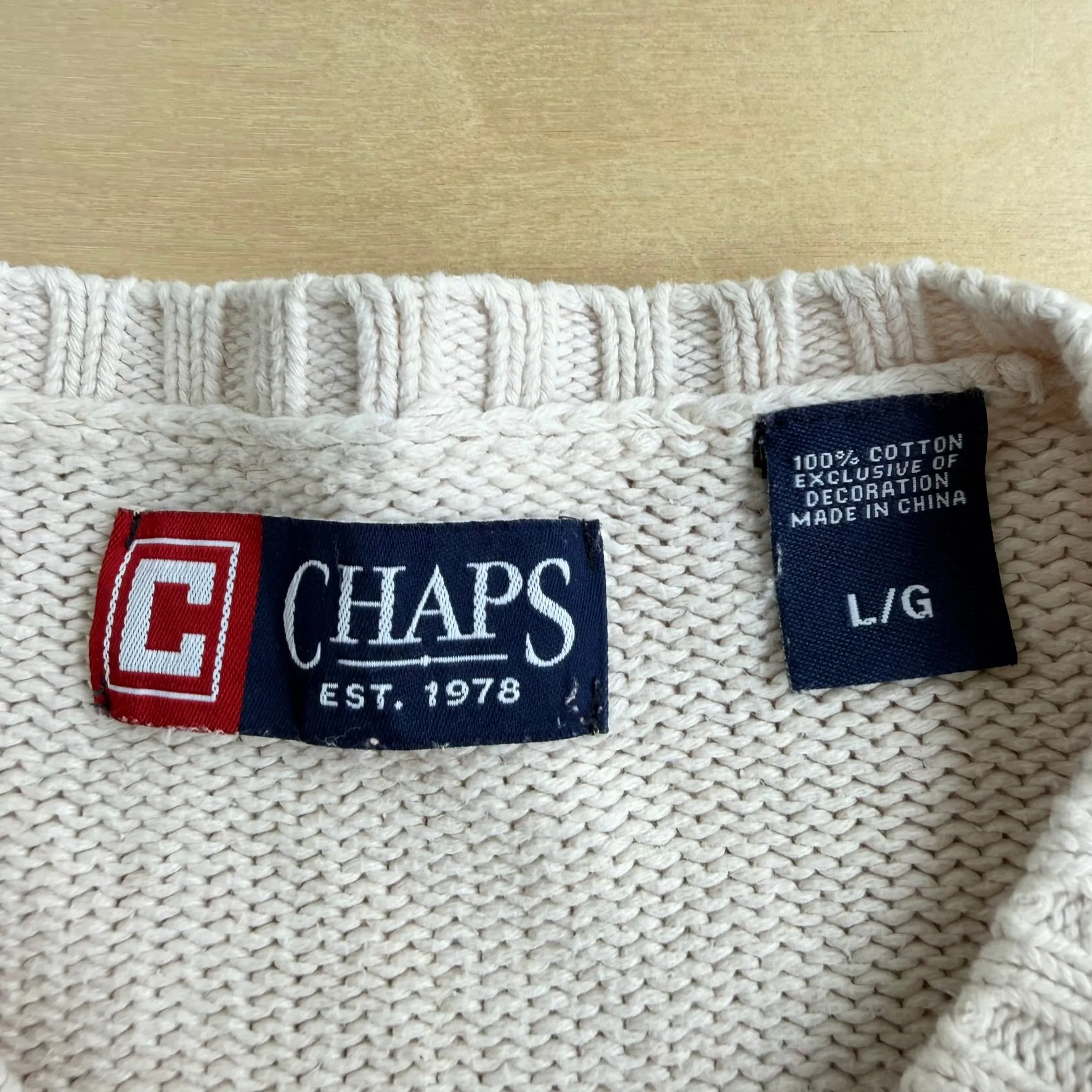 J- Vintage Chaps RL Embroidered Logo Knit Sweater - L sold by HG Vintage product image thumbnail 4