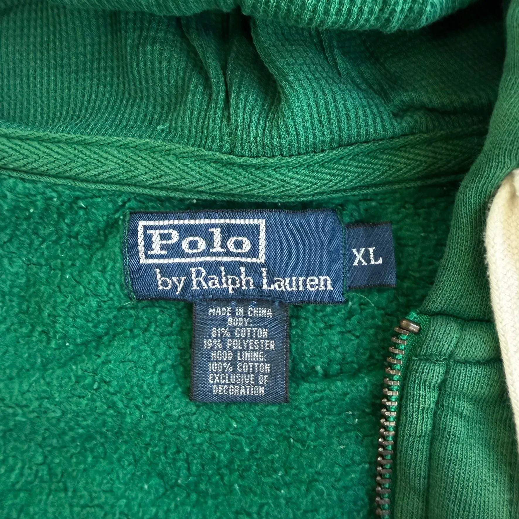 J- Vintage 90s Polo RL Embroidered Logo Green Zip Up Hoodie - XL sold by HG Vintage product image thumbnail 4