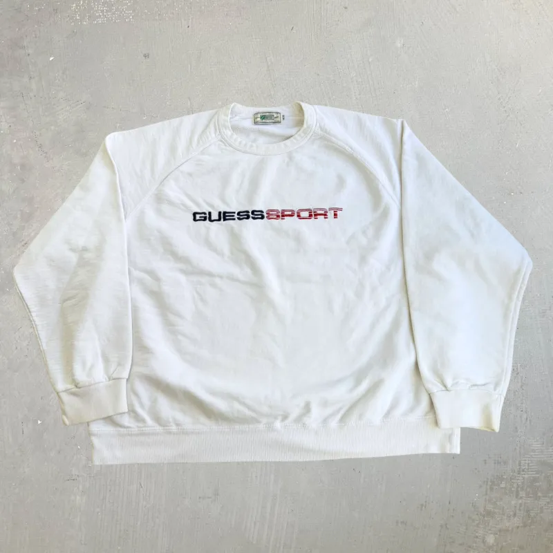 J- Vintage Guess Sport Embroidered Logo Crewneck - M made by HG Vintage