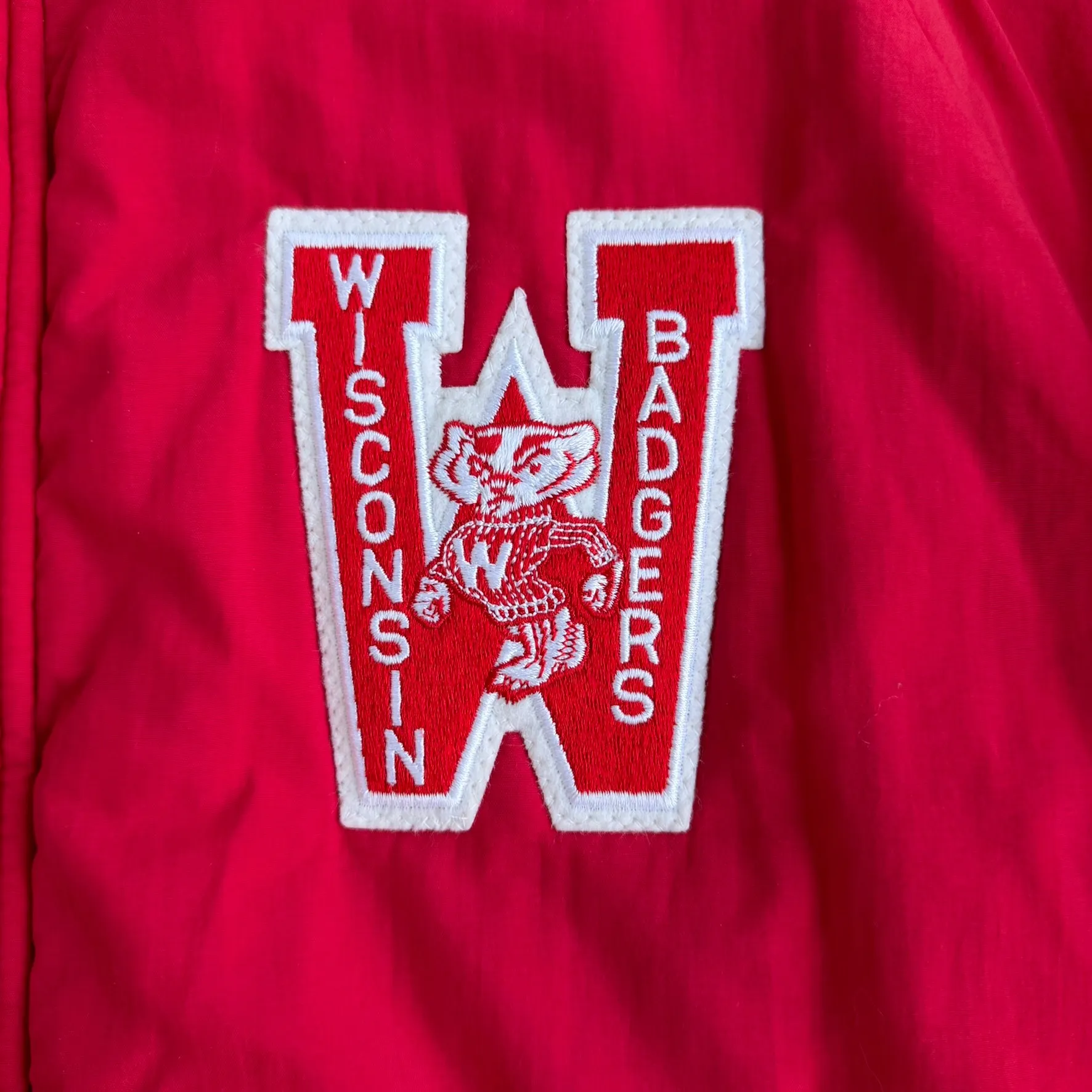 J- Vintage University Of Wisconsin Badgers Chenille Emb Logo Made In USA Winter Bomber Jacket - XL sold by HG Vintage product image thumbnail 3