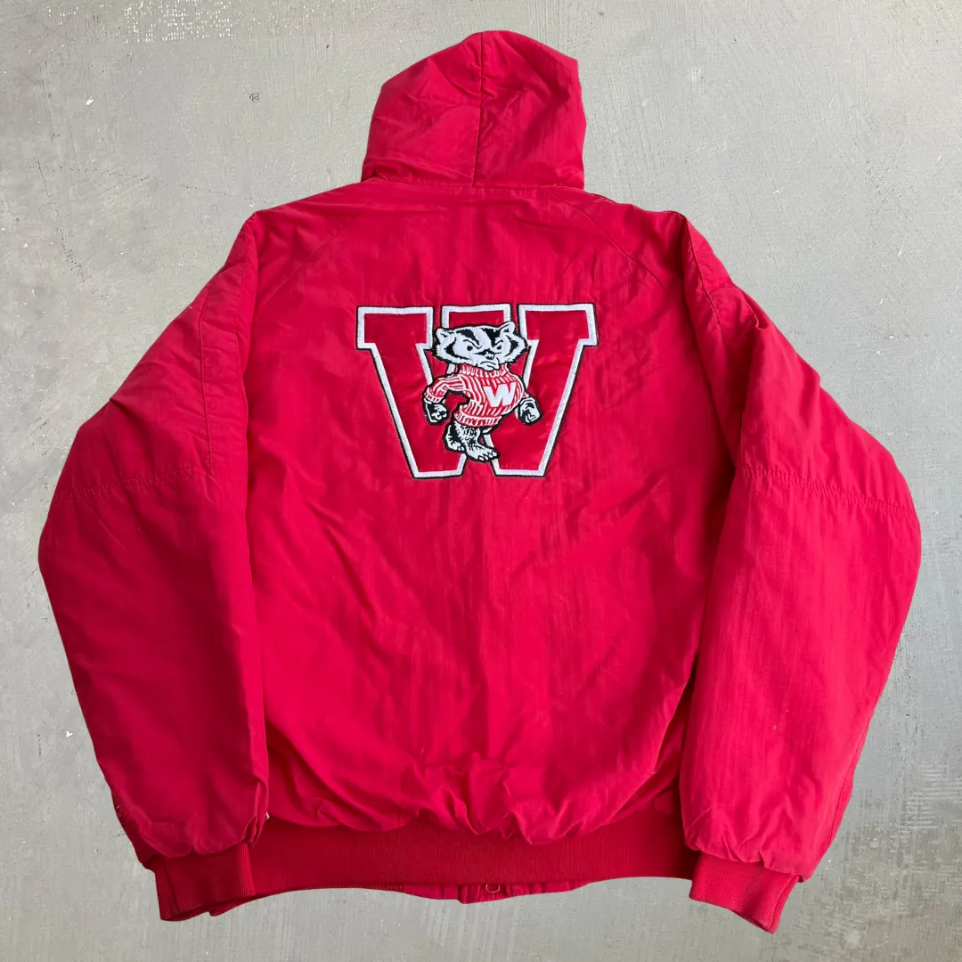 J- Vintage University Of Wisconsin Badgers Chenille Emb Logo Made In USA Winter Bomber Jacket - XL sold by HG Vintage product image thumbnail 5