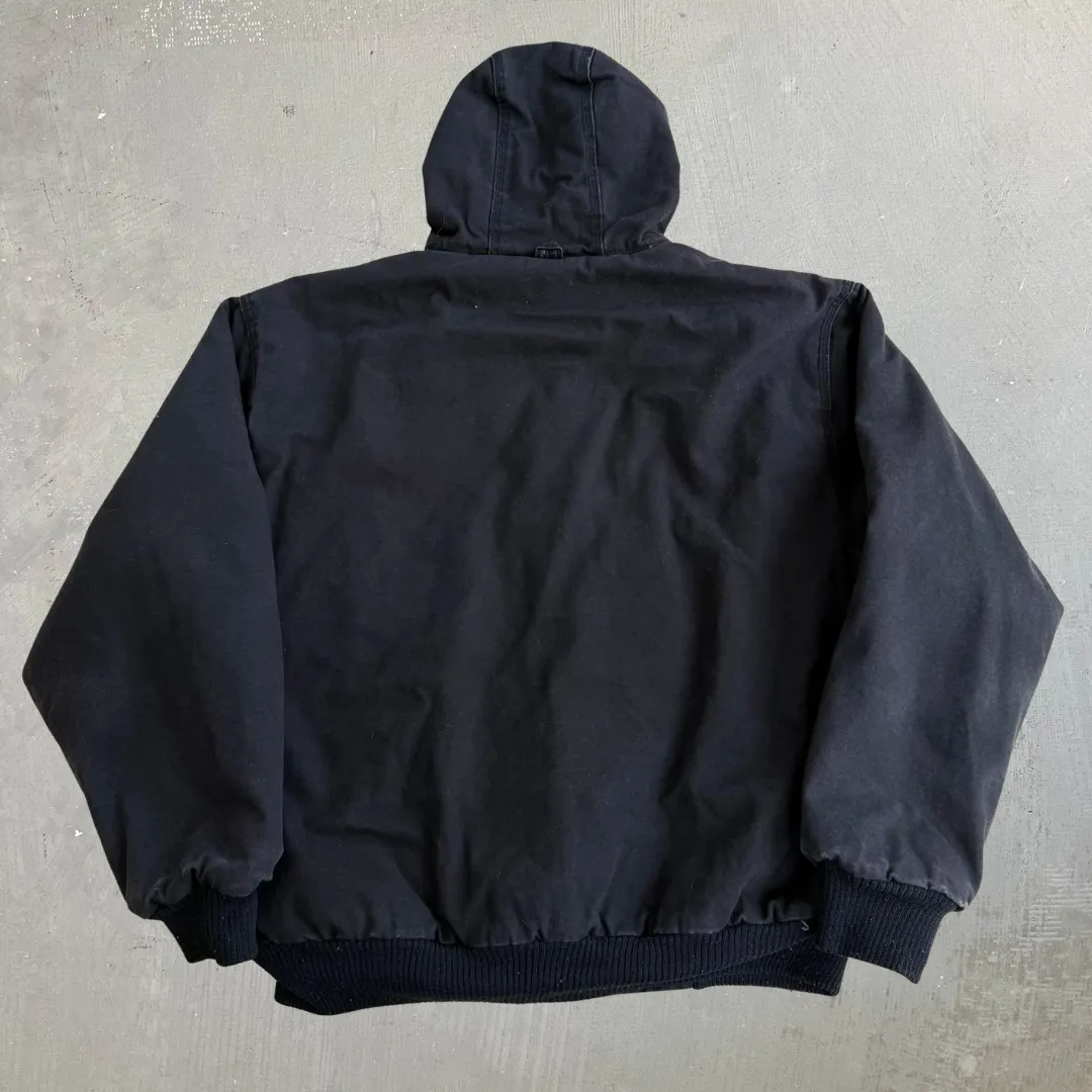 J- Vintage Walls Quilt Blanket Lined Faded Black Canvas Hooded Work Jacket - L sold by HG Vintage product image thumbnail 4