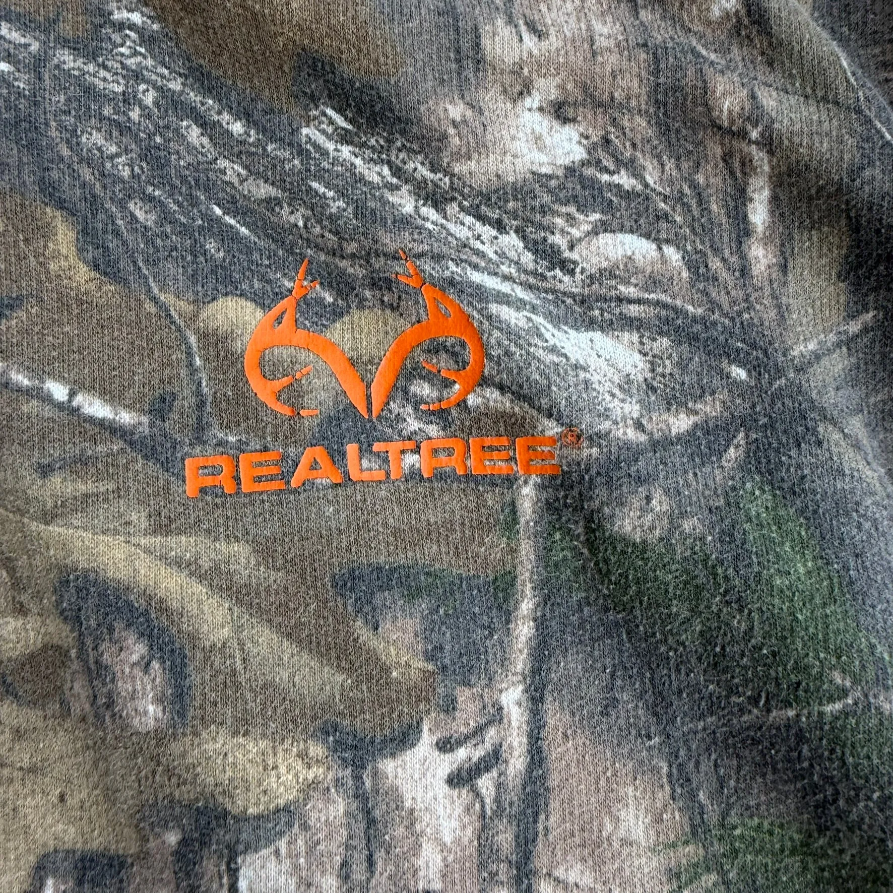 J- Vintage Real Tree Camo Orange Logo Brown Drawstrings Hoodie - XL sold by HG Vintage product image thumbnail 2