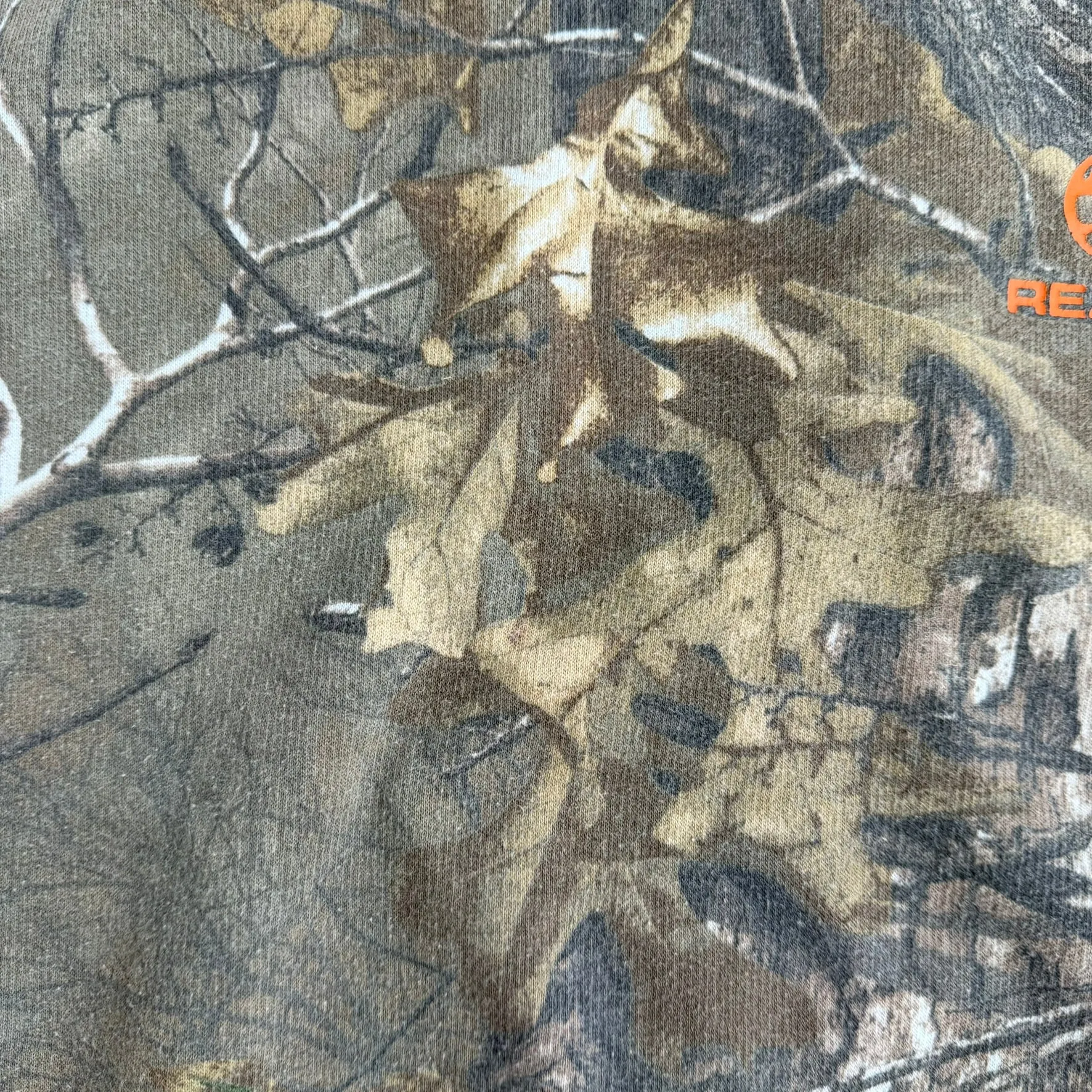 J- Vintage Real Tree Camo Orange Logo Brown Drawstrings Hoodie - XL sold by HG Vintage product image thumbnail 3