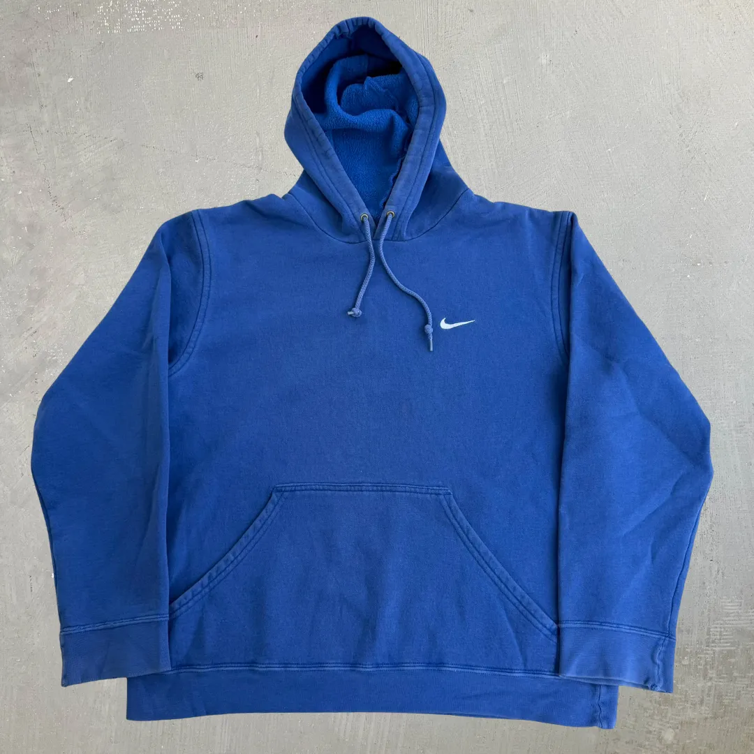 J- Vintage Nike Embroidered Swoosh Made In Canada Blue Hoodie - M sold by HG Vintage
