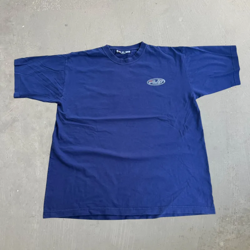 J- Vintage Y2K Fila Logo Graphic Tee - XL made by HG Vintage