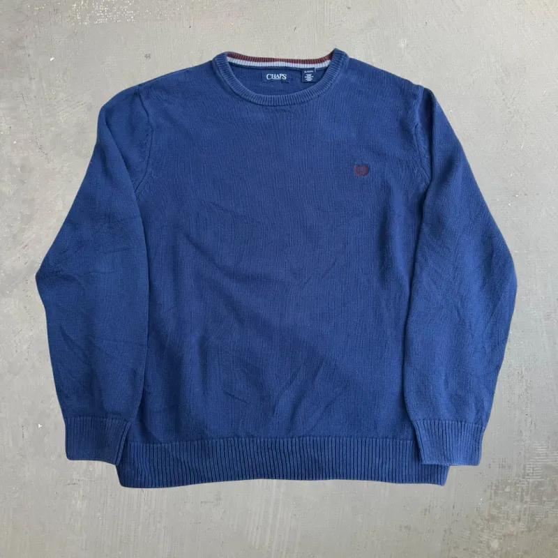J- Vintage Chaps RL Embroidered Logo Navy Knit Sweater - XL made by HG Vintage