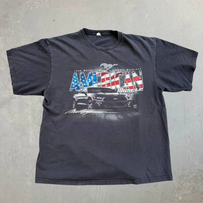 Vintage Ford Mustang American Muscle Car Graphic Tee - XL made by Nascar